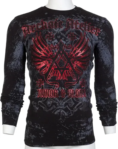 Vista 5 de Archaic by Affliction - Camisa térmica de manga larga para hombre, Negro, XXL