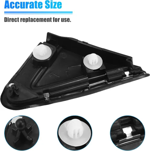 Vista 5 de X AUTOHAUX Aplique de bandera de espejo lateral del conductor para Nissan Sentra 2013-2019 LH Mirror Flag Cover Door Corner Finisher Reemplazar