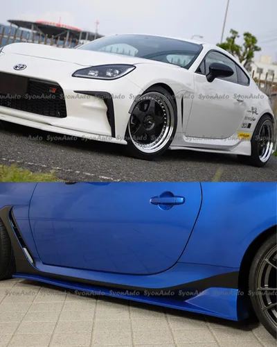 Vista 6 de Compatible con Toyota GR86 Subaru BRZ 2022-2024 V2 estilo negro mate panel lateral izquierdo extensión de kit de aleta Rocket