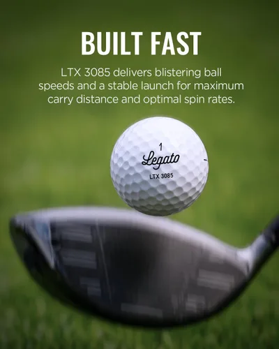Vista 4 de Legato Pelotas de golf LTX3085 Distancia maximizada con tacto suave 3 piezas Cubierta de uretano Compresión 85