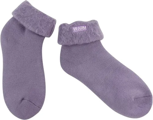 Vista 7 de SUTTOS Women's Winter Warm Slipper Socks, Thermal Thick Cushion Cute Calf Crew Socks 135 Pairs Pack