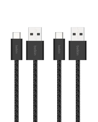 Vista 14 de Belkin Cable USB A a USB C, 3.3 pies, 15 W, cargador tipo C, cable de carga para iPhone, suave, trenzado, flexible para iPhone 17 y 16, Galaxy S25