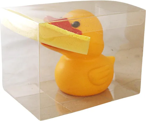 Vista 5 de Soporte con forma de animal para esponja de cocina, rana o pato a elección, con esponja, pato amarillo