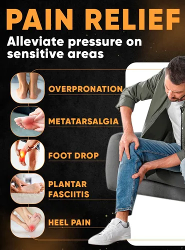 Vista 2 de CRUVHEAL Insertos de soporte de arco alto para hombres y mujeres, fascitis plantar, comodidad para aliviar el dolor de pies, antifatiga, plantillas