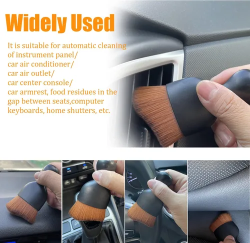 Vista 4 de Pincuttee Cepillo de detalles de coche para interior, kit de cepillos de detalles de automóvil, cepillo de cerdas suaves, herramienta universal