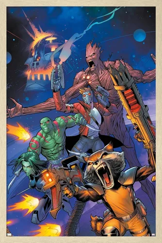 Vista 7 de Trends International Marvel Comics Guardianes de la Galaxia - Póster de pared con gritos grupales, 22.4 pulgadas de largo x 14.7 pulgadas, versión