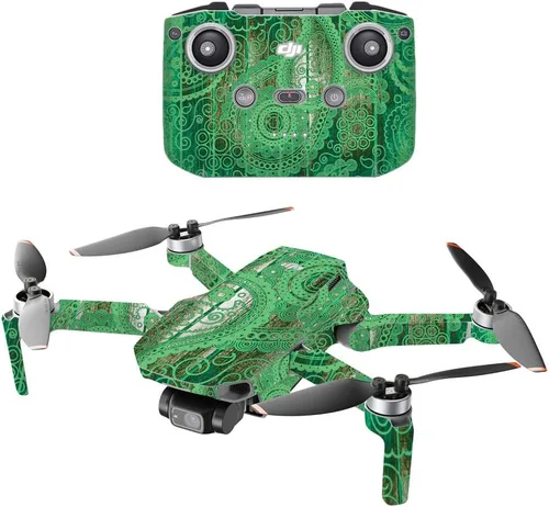 Vista 8 de MightySkins - Compatible con DJI Mini 2 Dron portátil - Negro abstracto Funda protectora de vinilo duradera y única Fácil de aplicar, quitar