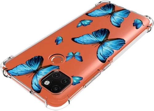 Vista 4 de Funda para Xiaomi Redmi 9C/Redmi 10A/Redmi 9 Activ Cute Case, Clear Flexible Bumper TPU Soft Rubber Silicone Cover Funda para Xiaomi Redmi 9C azul