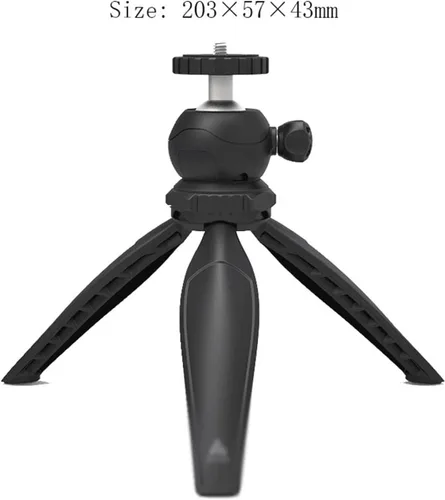 Vista 2 de HIHELO Trípode para proyector de proyector, soporte de escritorio triangular vertical PTZ, estante de proyector micro universal, soporte de DJ negro