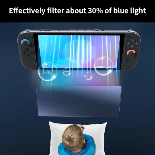 Vista 4 de PERFECTSIGHT Protector de pantalla de vidrio templado con luz azul mate antideslumbrante compatible con Nintendo Switch 2 2025, protección ocular