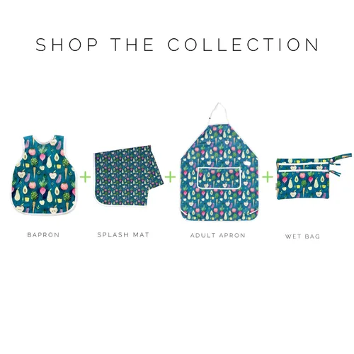 Vista 9 de BapronBaby Organic Produce Bolsa para productos húmedos y secos, impermeable, con dos bolsillos con cremallera, reutilizable para la hora de comer