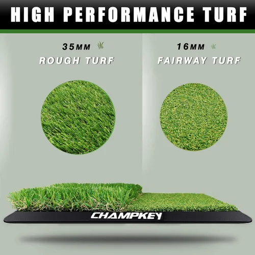 Vista 2 de CHAMPKEY Alfombrilla de Golf de Doble Césped Viene con 9 Tees de Golf y 1 Tee de Goma Alfombrilla de Práctica de Golf con Respaldo de Goma