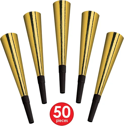 Vista 5 de Beistle Kit de fiesta surtido de estrellas de año nuevo dorado para 50