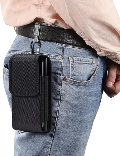 Vista 7 de Funda vertical dual con clip para cinturón, 2 fundas para teléfono celular para iPhone 15 Pro Max, Samsung Galaxy A15 A35 A55 A54 A14 A13 A53