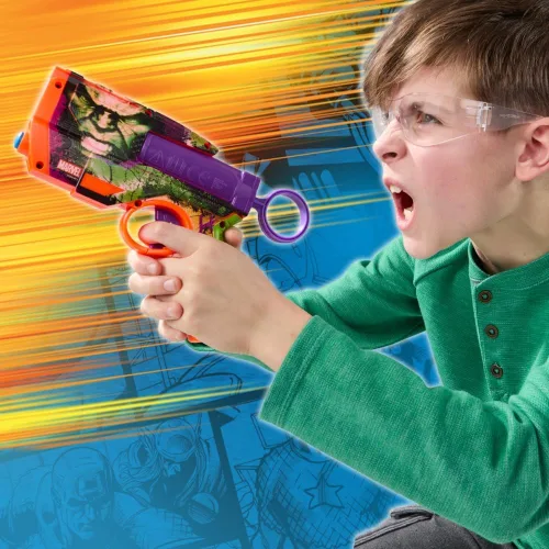 Vista 16 de Nerf Marvel Hulk Dart Blaster 4 dardos de espuma Nerf N1 Diseños de piel inspirados en Hulk Regalos para llenar calcetines navideños