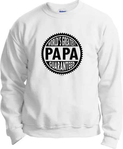 Vista 8 de World's Greatest Papa Guaranteed - Sudadera de manga larga con cuello redondo Verde(Military Green)