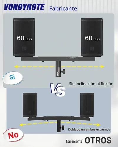 Vista 4 de Vondynote - Juego de 2 barras de montaje de altavoz doble para barra de altavoz, ajuste de ancho