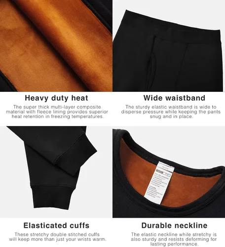 Vista 6 de LAPASA Conjunto de ropa interior térmica ultra pesada para hombre, capa base para clima frío extremo, forro polar, pantalones largos M63