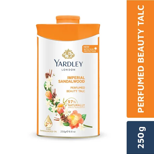 Vista 3 de Talco perfumado de Yardley con aroma a sándalo, de 250 g