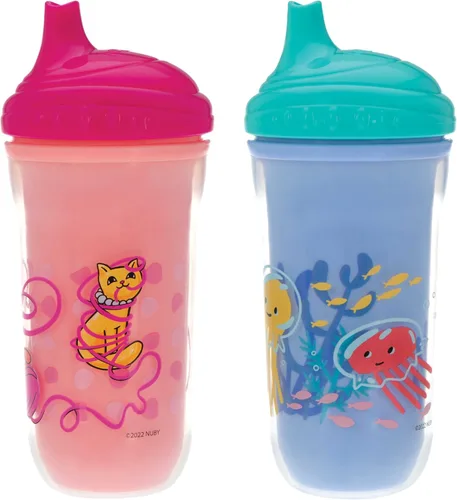 Vista 3 de Nuby No-Spill Insulated Hard Spout 9 oz Cup, Colors/Prints May Vary,2 Count (Pack of 1)