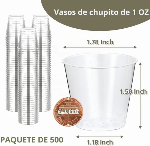 Vista 6 de Byvivace - 1000 vasos de chupito de plástico duro transparente de 1 onza, mini vasos de chupito para tequila, whisky, vodka y licor, taza pequeña