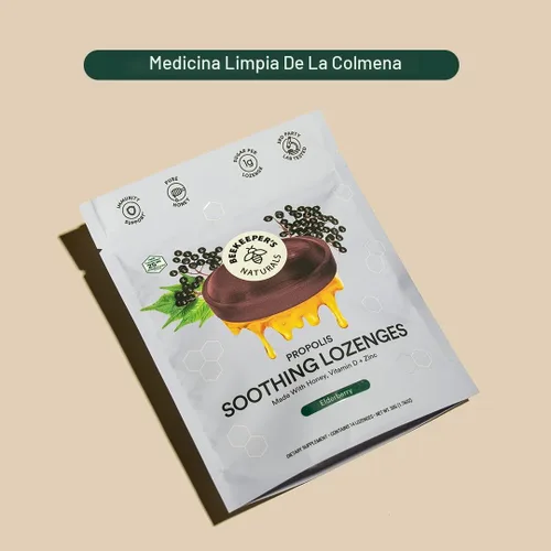 Vista 5 de Beekeeper's Naturals Pastillas Calmantes de Miel y Saúco para la Tos Apoyo Inmunológico con Vitamina D, Zinc y Propóleo Pastillas Calmantes