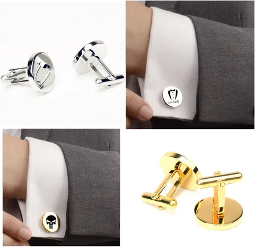 Vista 5 de Gemelos personalizados con nombre para hombre, gemelos con inicial para novio, negocios, boda, alfabeto, letra, joyería, regalo personalizado