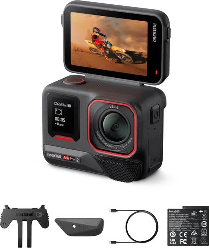 Vista 14 de Insta360 Ace Pro 2 Arctic White - Paquete de impresión flash de edición limitada, cámara de acción impermeable 8K diseñada conjuntamente con Leica