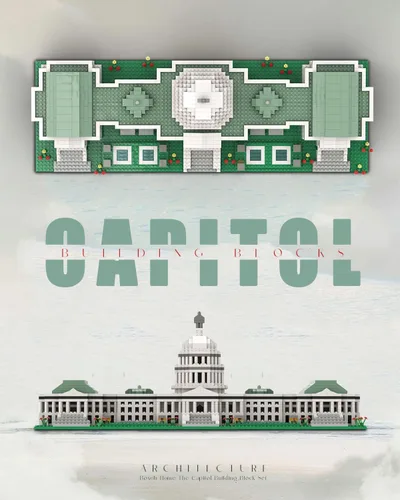 Vista 6 de dOvOb Micro Mini Blocks - Juego de construcción del Capitolio de Estados Unidos, 2888 piezas de ladrillos, colección de rompecabezas 3D, kit