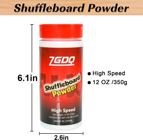 Vista 2 de Shuffleboard Sand Wax, juego de polvo de tejo de alta velocidad, juego de 2 latas de sal de tejo con mini cepillo