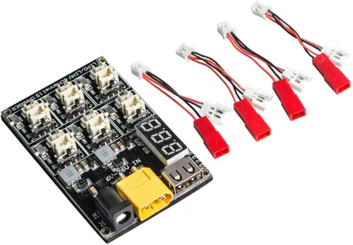 Vista 6 de AKK 1S LiPo LiHV Tablero de carga de batería Micro JST 1.25 y JST-PH 2.0 2-6S Entrada LiPo Batería Drone Cargador para Blade Inductrix Tiny Whoop