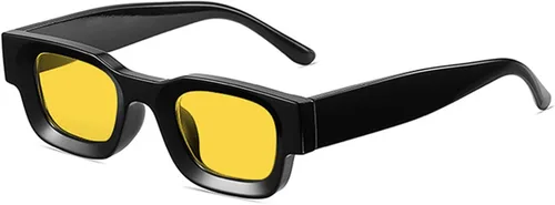 Vista 4 de EYLRIM Gafas de sol de marco cuadrado grueso para mujeres y hombres, lentes de sol polarizados rectangulares gruesos con protección UV400