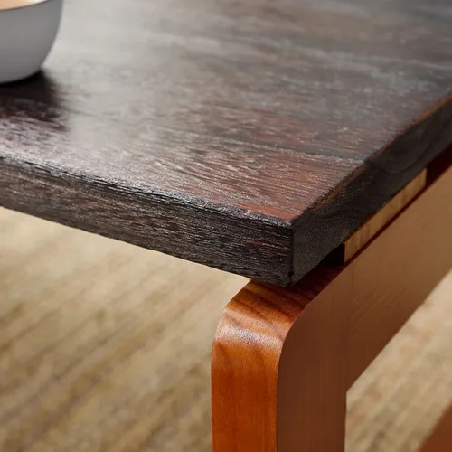 Vista 5 de Mesa de centro plegable de madera Flodable para computadora portátil, mesa de té baja Mesa de picnic de té, mesa de centro plegable de madera