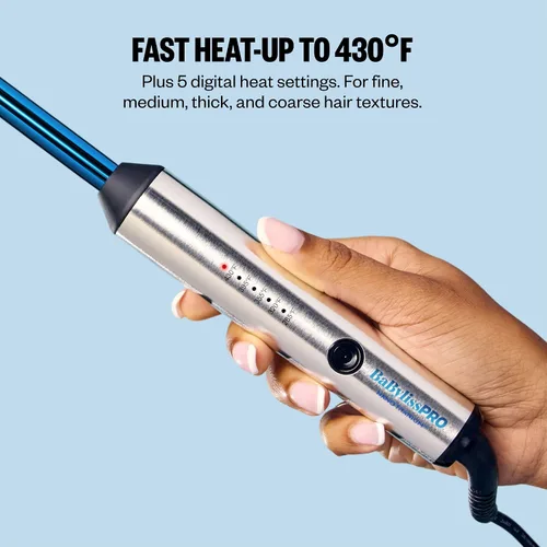 Vista 4 de BabylissPRO Nano Titanium Professional Curling Wand For All Hair Types, Reaches 430 Degrees For Long Lasting Curls