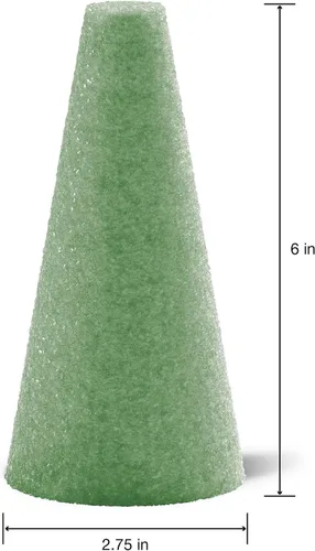 Vista 2 de FloraCraft FloraFōM - Cono de 2 piezas, 2.75 pulgadas x 6 pulgadas, color verde