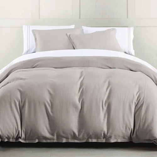 Vista 7 de HiEnd Accents Hera - Juego de edredón de lino a medida de 3 piezas con fundas de almohada, juego de ropa de cama de color liso gris Queen