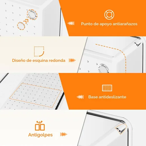 Vista 2 de Criusia - Organizador de cajones, juego de 10 piezas de gran tamaño de plástico transparente, 3 tamaños versátiles, bandejas organizadoras de baño