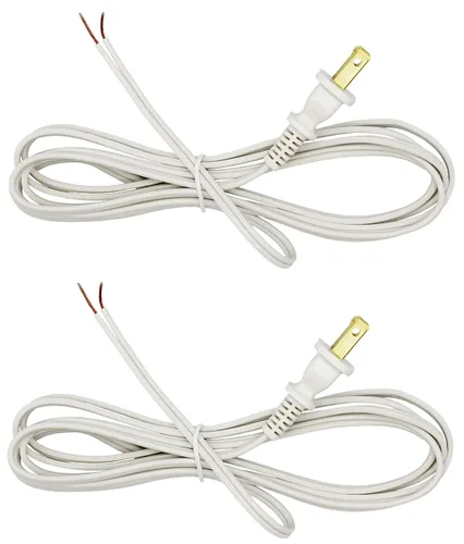 Vista 5 de Creative Hobbies Cable de lámpara de repuesto blanco, 8 pies SPT-1 1 paquete Cable de lámpara de repuesto, pieza de reparación de lámpara, cable