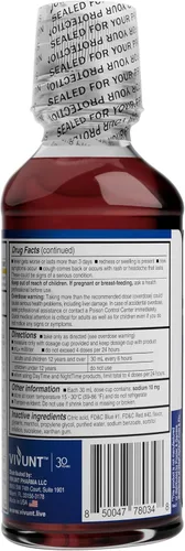 Vista 3 de AXIV Medicina líquida nocturna para aliviar el resfriado y la gripe, fórmula nocturna, alivio multisíntoma, analgésico, reductor de fiebre, supresor