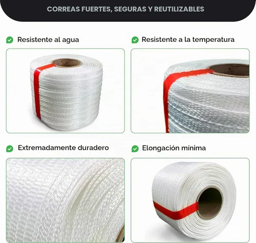 Vista 4 de IDL Packaging Bobina de flejado de cable tejido 1/2 "x 1500 ', 650 libras