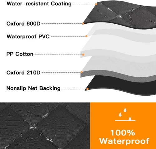 Vista 4 de Kytely Funda de asiento de coche para perro, tamaño XL, funda de asiento de perro resistente para asiento trasero, hamaca antideslizante 100%