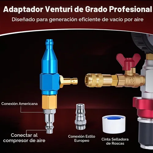 Vista 6 de BILITOOLS Kit de recarga de vacío de refrigerante de 10 piezas, elevación