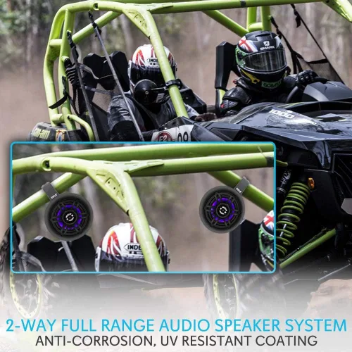 Vista 9 de Pyle Altavoces de torre de wakeboard marinos impermeables – Juego de altavoces de subwoofer dual de 4 pulgadas con luces LED y Bluetooth