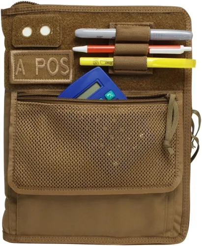 Vista 10 de Cubierta táctica de 3 anillas para papel de 5.5 x 8.5, funda de carpeta de administración de campo militar, con cremallera Cubierta en negro