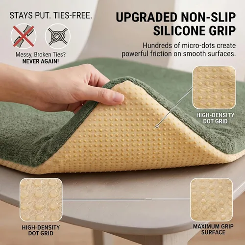 Vista 3 de Cojines cuadrados antideslizantes para silla, almohadillas de espuma Azul