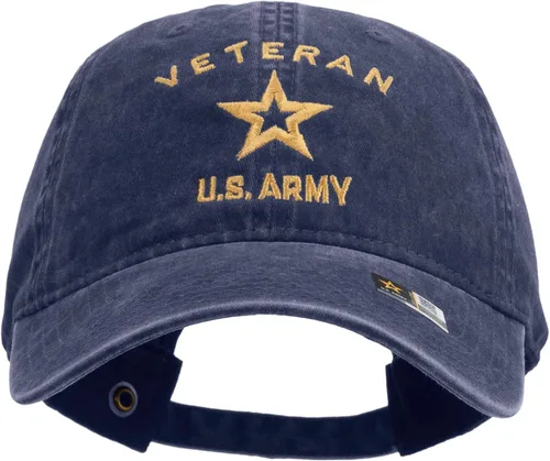 Vista 6 de e4Hats Gorra lavada bordada militar de veterano del ejército estadounidense Oliva