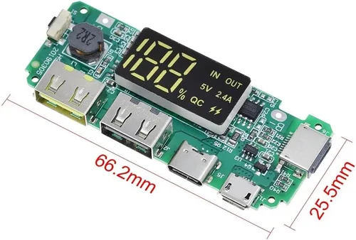 Vista 4 de Dual USB 5V 2.4A Micro/Tipo-C USB Banco de energía móvil 18650 Módulo de carga de batería de litio Cargador de placa de protección de circuito