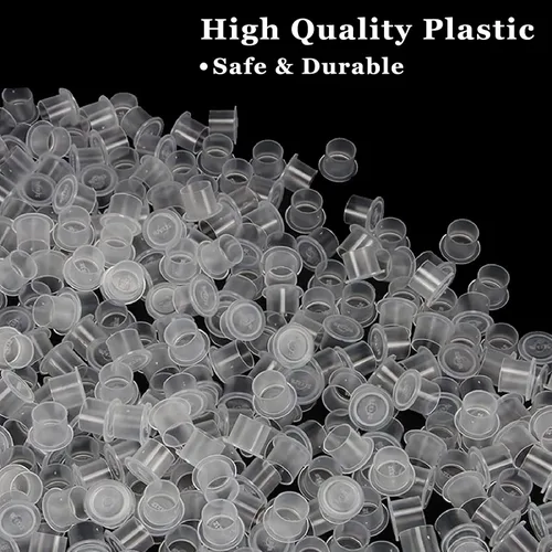 Vista 3 de Tapas de tinta para tatuaje, 1000 vasos de tinta para tatuajes con base de 0.433 in, tapas de tatuaje de plástico para suministros de tatuaje