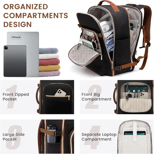 Vista 2 de LOVEVOOK Mochila de viaje para llevar a bordo, Mochilas de viaje