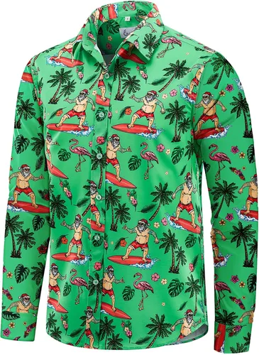 Vista 31 de EUOW - Camisas hawaianas para hombre de manga corta con botones, estampadas para la playa y el verano